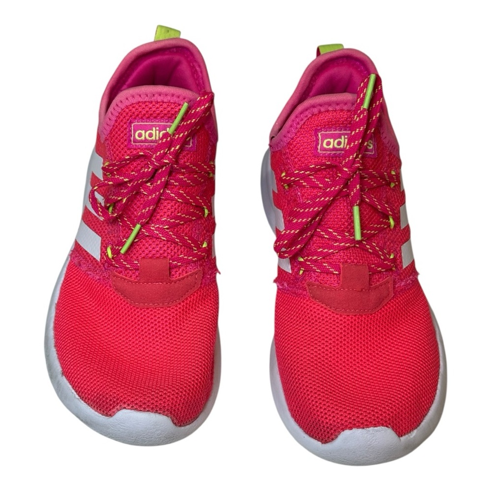 Adidas Pink White Unisex Lite Racer Running Sneakers LightweightMesh Design EUC